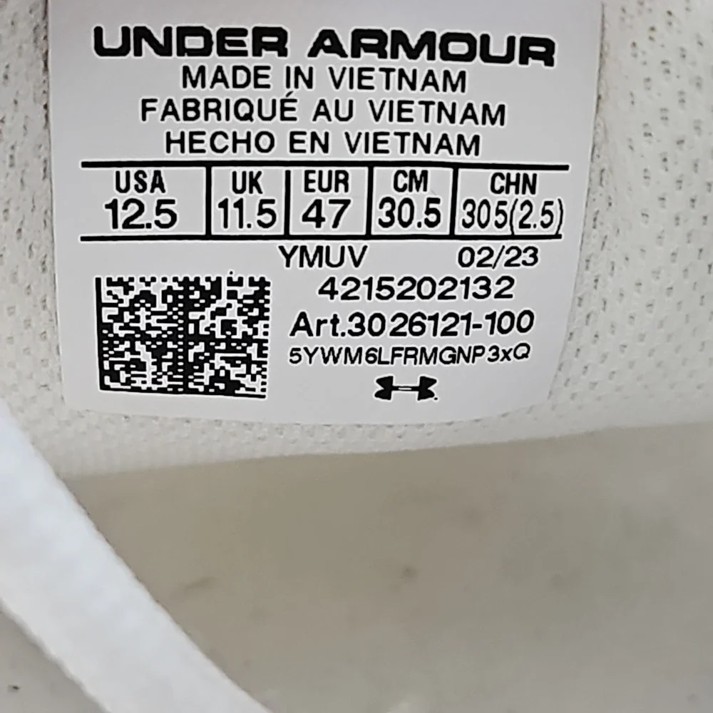 New Under Armour HOVR Sonic 6 White Silver Shoes 3026121-100 Men's 12.5  Shoes